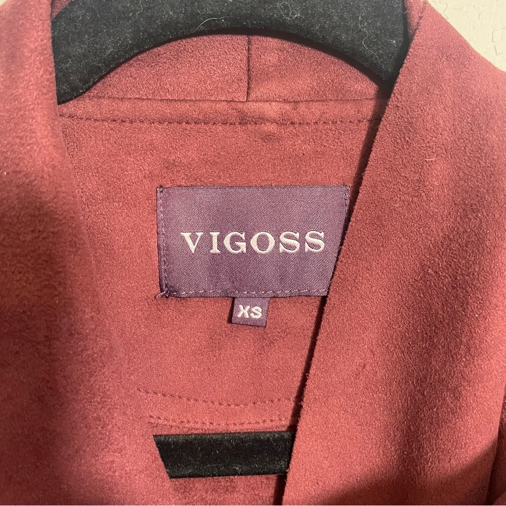 Vigoss faux suede zip jacket maroon - Picture 5 of 8